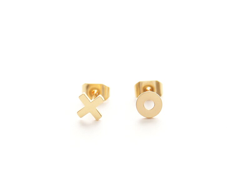 X and O Stud Earrings Tiny Stud Earrings Valentine's Etsy