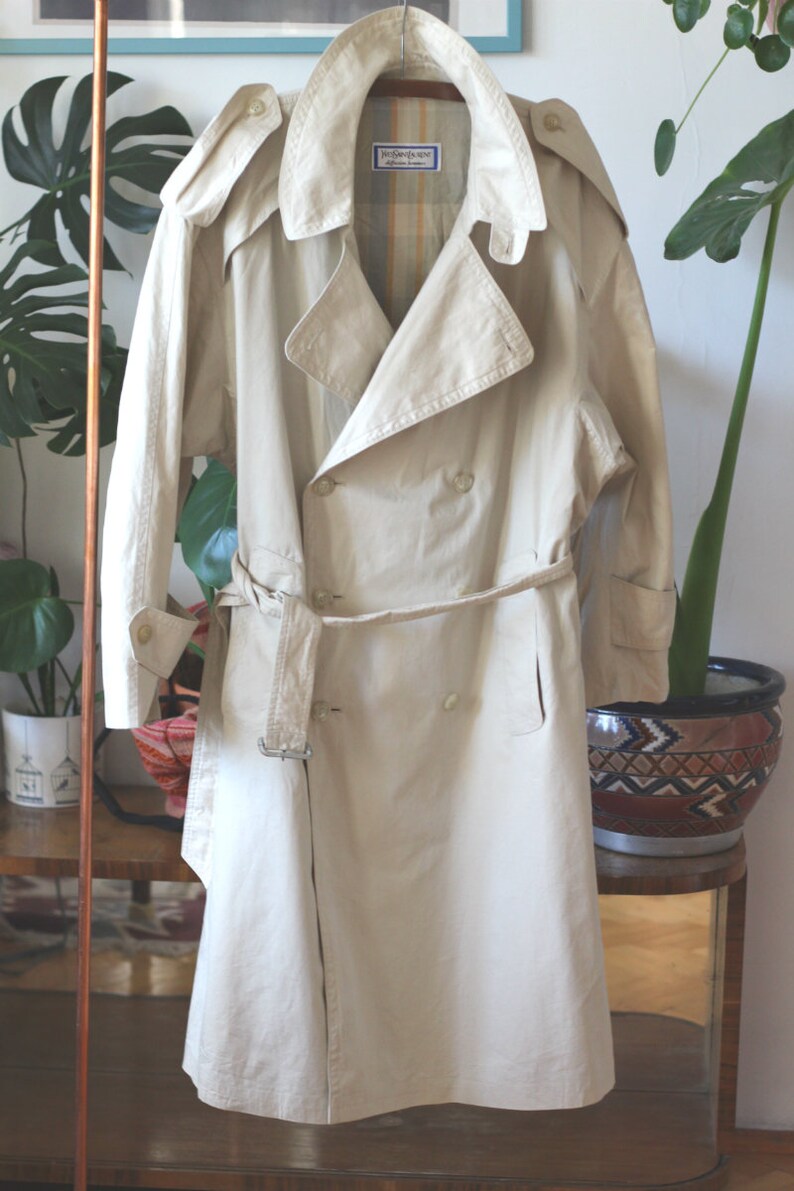 Yves Saint Laurent Men's Trench Coat / Authentic YSL Etsy Yves Saint Laurent Men's Trench Coat / Authentic YSL Etsy
