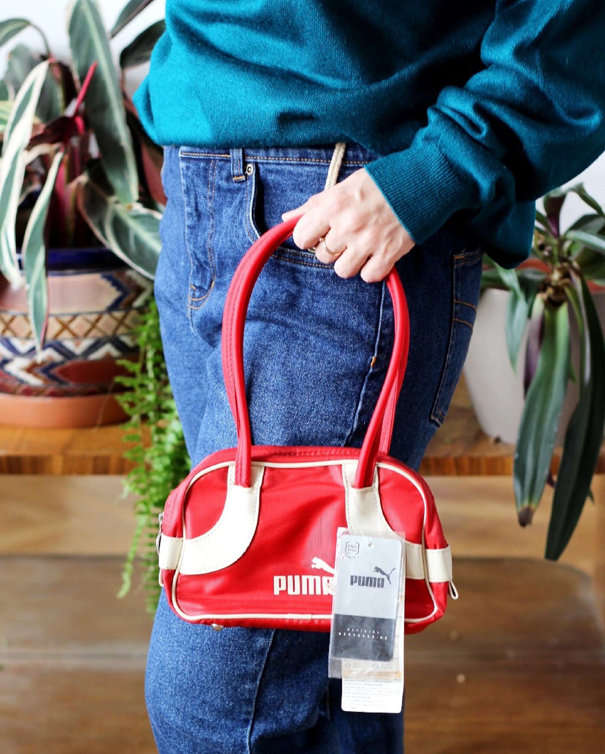 Puma Vintage Handbag Sports Bag Small Red Purse Weekend Mini Grip Etsy