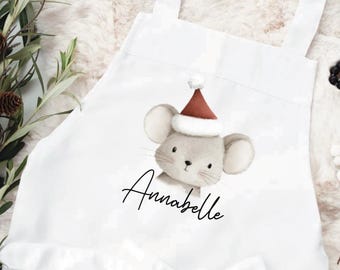 Children's apron personalized with name, cooking apron, baking apron children Christmas, painting apron personalized