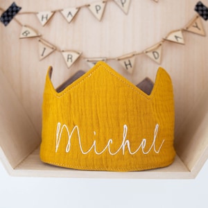 Birthday crown with name, personalized birthday crown, crown with name, children's birthday crown, crown made of muslin