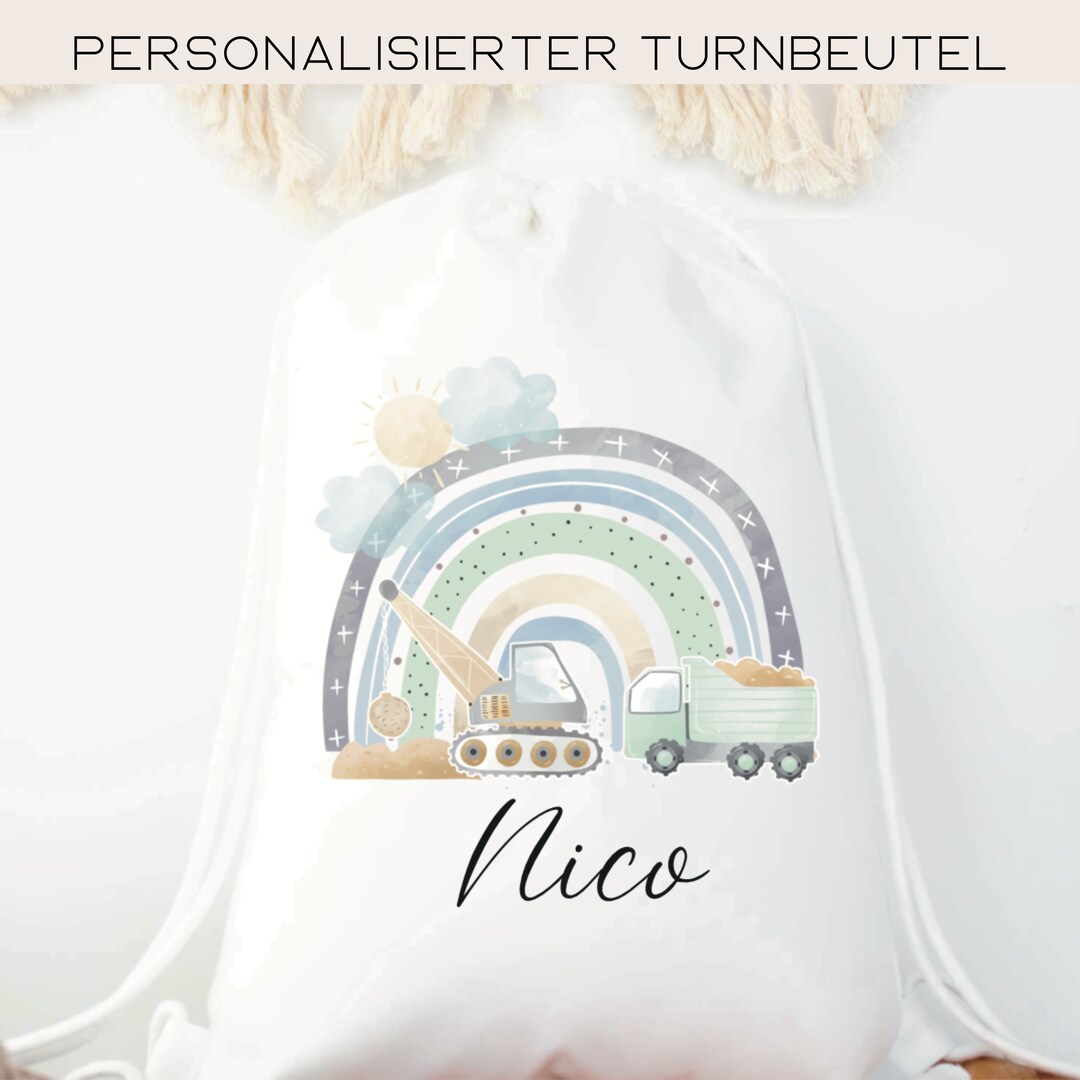 Personalized Gym Bag for Children, Fabric Bag With Name, Sports Bag