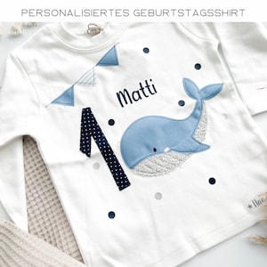 Boys Personalized Birthday Shirt - 1st 2 3 4 5 6 7 8 9 - Blue Bear Ballon Birthday Party Outfit