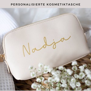 Kosmetiktasche mit Namen, personalisierte Kosmetiktasche, Make-Up Tasche Frau, Schminktasche mit Namen, Geschenkidee für die Frau