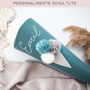 Schultüte aus Stoff mit Namen, Zuckertüte personalisiert, Kindergartentüte Eis, Geschwistertüte mit Namen, personalisierte Schultüte