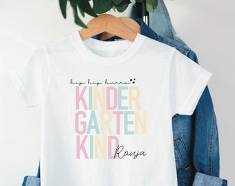 Kindergarten child shirt with name, personalized kindergarten child shirt, 1 day of daycare outfit with name