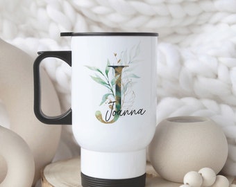 personalized thermal mug, stainless steel thermal mug, thermal mug to go with name, personalized mug