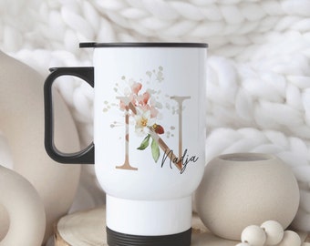 personalized thermal mug, stainless steel thermal mug, thermal mug to go with name, personalized mug