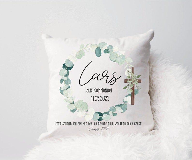 Communion pillow personalized with name and date, communion gift idea, communion pillow with name, communion gift image 4