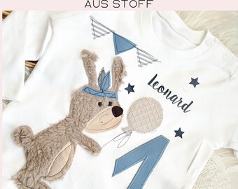 Geburtstagsshirt Kinder, Geburtstagsshirt, Shirt mit Zahl, Shirt Jungen, Shirt Geburtstag, Shirt Hase, Kindershirt, Shirt mit Name