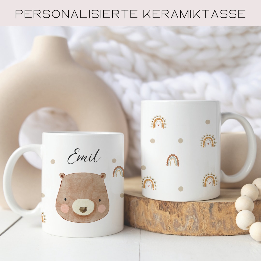 Taza infantil personalizada, taza infantil con nombre osito, taza  personalizada para niños, regalo para niños México