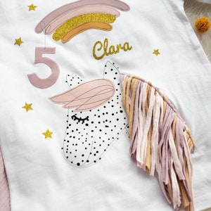 Chemise d'anniversaire enfants, chemise d'anniversaire, chemise avec numéro, chemise filles, chemise anniversaire, chemise licorne, chemise enfant cheval, chemise avec nom image 2