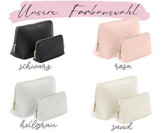 2 Stück Leinen-Tragetaschen Mit Monogramm – Personalisierte Geschenktasche & Make-up-Tasche