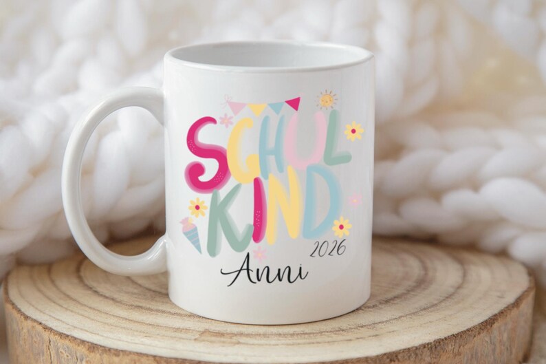 Personalized back-to-school mug with name – Schoolchild 2026 mug – Back-to-school gift for girls & boys image 6