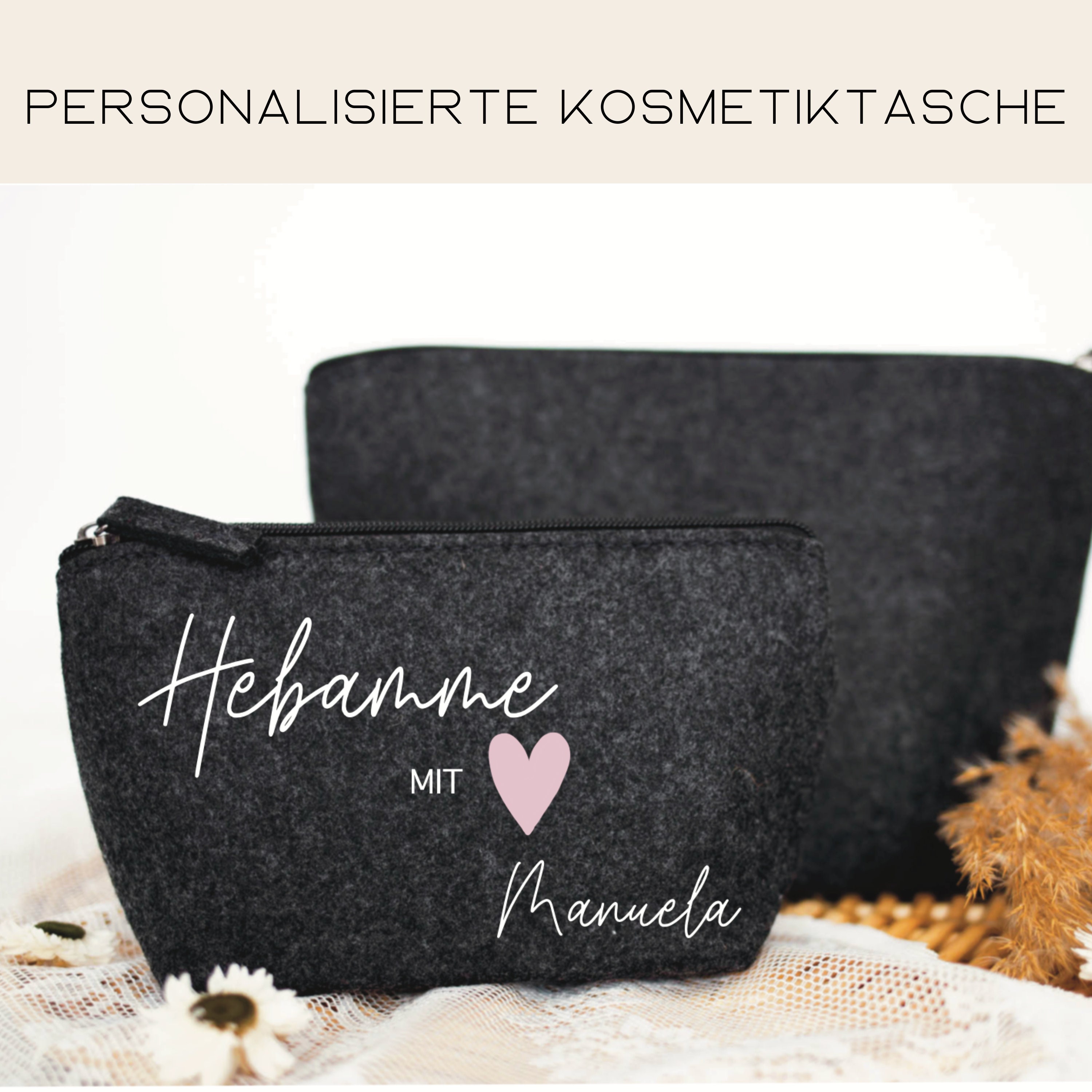 Huester Make-up-Tasche Für Hebammen – Personalisiert, 25,4x19,1 Cm, Leinen