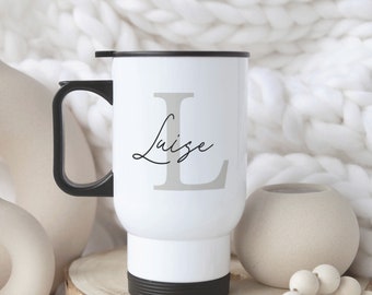 personalized thermal mug, stainless steel thermal mug, thermal mug to go with name, personalized mug