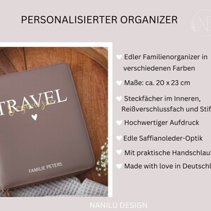 Organizer for travel documents with names Family organizer personalized Travel organizer personalized I travel documents organizer image 2