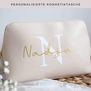 personalisierte Kosmetiktasche, Make Up-Tasche mit Namen, Beauty Bag Frau, Schminktasche personalisiert, originelles Geschenk für die Frau
