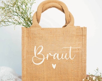 personalized jute bag bride, gift JGA, gift for the wedding bride, bride gift idea