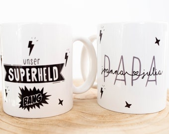 Personalisierte Papa Tasse Superheld Becher Geschenk Vaterstag