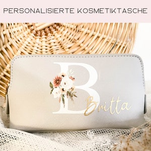 personalized cosmetic bag, makeup bag with name, bag with monogram, gift idea for her, Mother's Day gift image 1