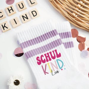 Schulanfang Socken personalisiert mit Name & Jahr, Einschulung Geschenk, Erinnerung 1. Schultag, Schultüte Füllung