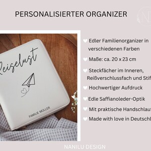 Organizer for travel documents with names Family organizer personalized Travel organizer personalized I travel documents organizer image 2