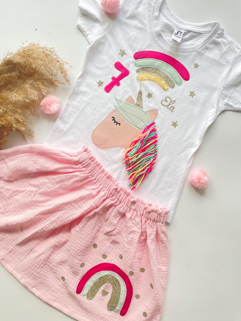 Geburtstagsshirt Kinder, Geburtstagsshirt, Shirt mit Zahl, Shirt Mädchen, Shirt Geburtstag, Shirt Einhorn, Kindershirt, Shirt mit Name 画像 9