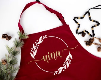 Cooking apron, barbecue apron with name, personalized, Christmas bakery, gift idea
