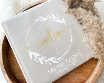 personalized baby photo album with name desired text gift birth baptism
