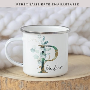 personalisierte Emaille Tasse als Geschenk für die Frau Emailletasse personalisiert mit Name Geschenk Muttertag Geschenkidee Freundin