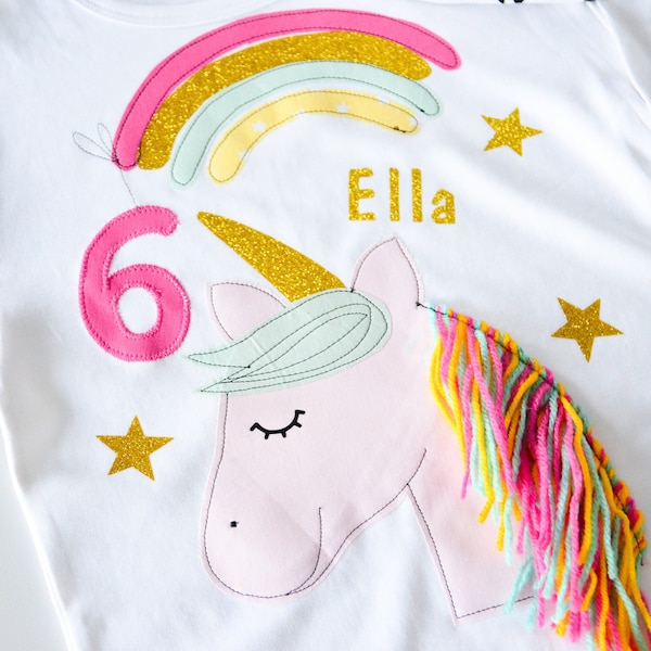 Geburtstagsshirt Kinder, Geburtstagsshirt, Shirt mit Zahl, Shirt Mädchen, Shirt Geburtstag, Shirt Einhorn, Kindershirt, Shirt mit Name