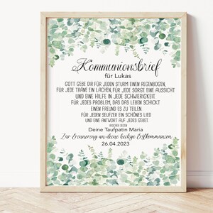 personalized poster for communion / baptism / confirmation, communion letter, baptism letter with saying rainbow, gift for godchild image 3