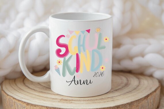 Personalisierte Einschulungstasse mit Name – Schulkind 2026 Tasse – Geschenk zum Schulanfang für Mädchen & Jungen