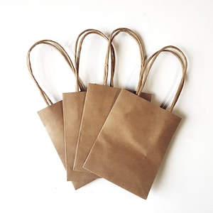 4 x  kraft bags, mini bags, gift bags, brown paper bags, kraft packaging , party bags, wedding favors, weddings, lolly bags, gift packaging
