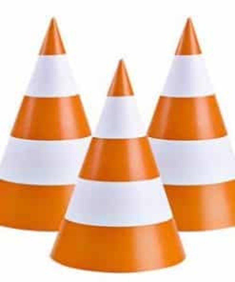 Traffic Cone Party Hats Construction Party Construction Theme Etsy Traffic Cone Party Hats Construction Party Construction Theme Etsy