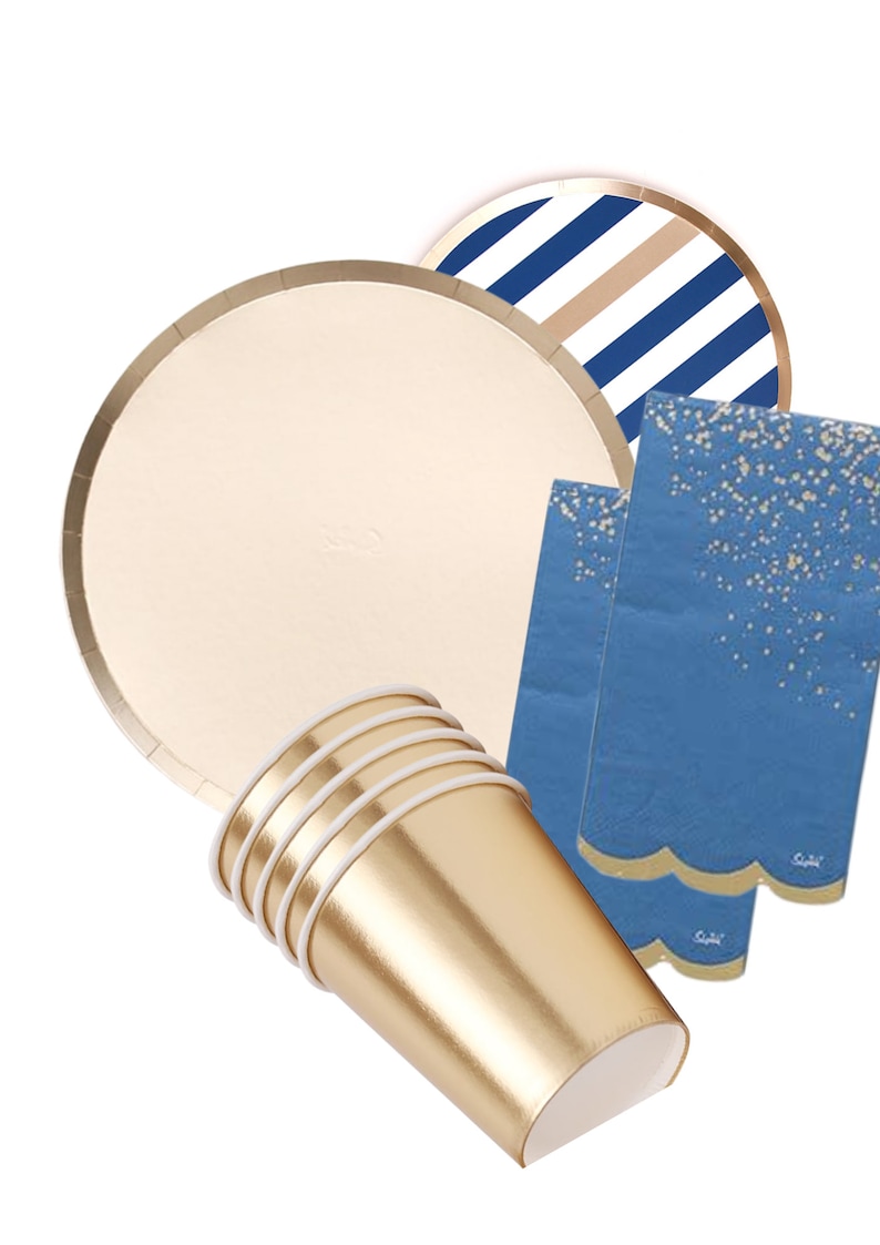 Matte Gold Tableware disposable paper plates cups gold rimless Etsy