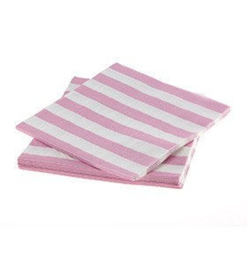 20x Pink White Striped Napkins And Gold Princess 20x Pink White Striped Napkins And Gold Princess Party Baby Shower Serviettes Plates Supplies