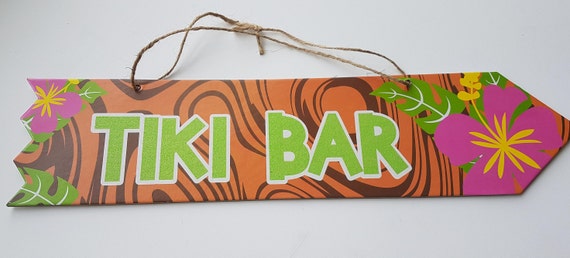 Tiki Bar Sign Jungle Theme Luau Party Tiki Bar Decorations Etsy