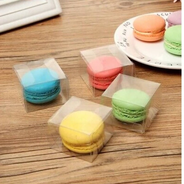 10pc x 5.5cm Mini boîte transparente favor boîtes bonbonnière macaron boîte chocolat boîte mariage faveur des enfants fête nom du lieu acétate emballage