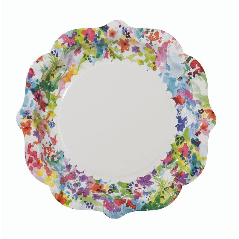 12x Floral paper plates garden party floral party decor Etsy