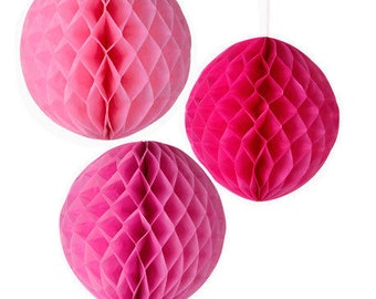 3 x honeycomb ball, tropical party, geometric decorations, fiesta theme, bright decorations, mexican party,  paper party lanterns, lanterns