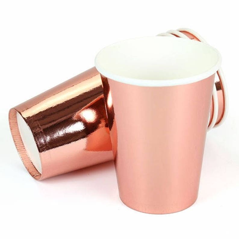 8x Rose Gold Paper Cups Party Cups Wedding Table Decor Etsy Australia