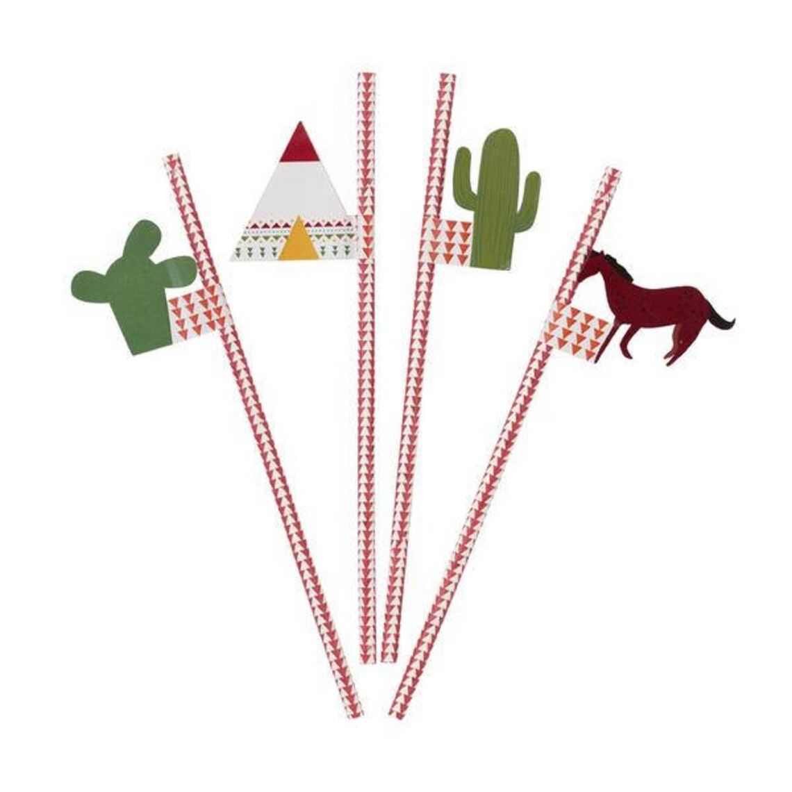 20 X Pow Wow Drinking Straws Wild One Party Paper Straws Etsy Australia