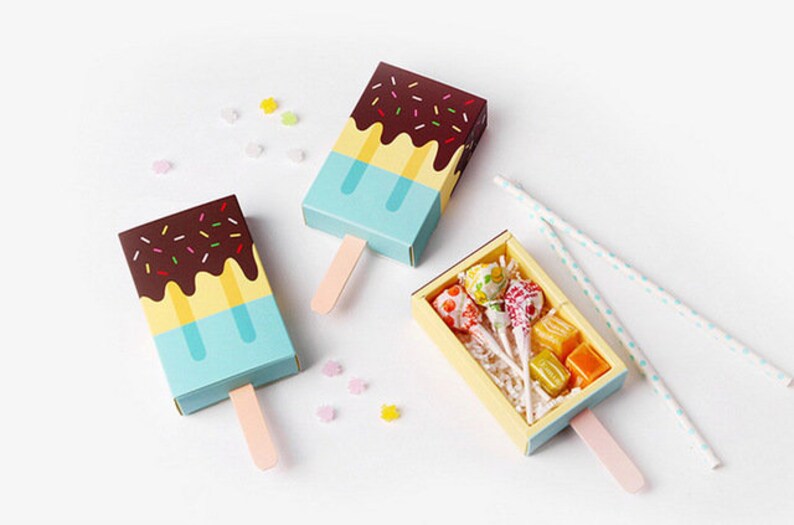 10x Icecream box ice cream theme treat box lolly bags mint Etsy