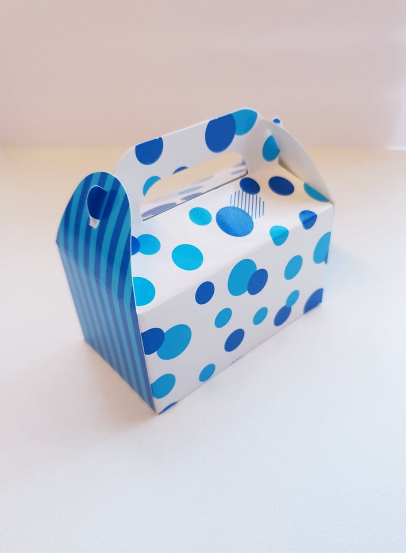 8 X Treat Boxes Blue Boxes Blue Spots Boy Baby Shower Etsy Australia