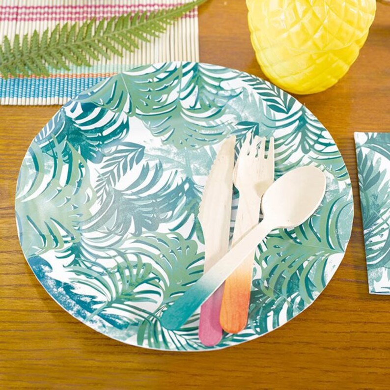 12x Jungle Theme Leaf Plates Party Plates Tropical Theme Etsy Australia