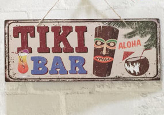 Tiki Bar Sign Tiki Bar Decorations Jungle Theme Tropical Etsy