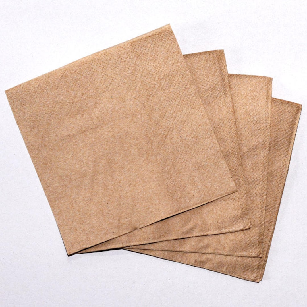 Kraft Napkins, Recycled Paper Napkins, Natural Tableware, Party Serviettes,  Paper Napkins, Woodland Theme, Brown Paper Serviettes 