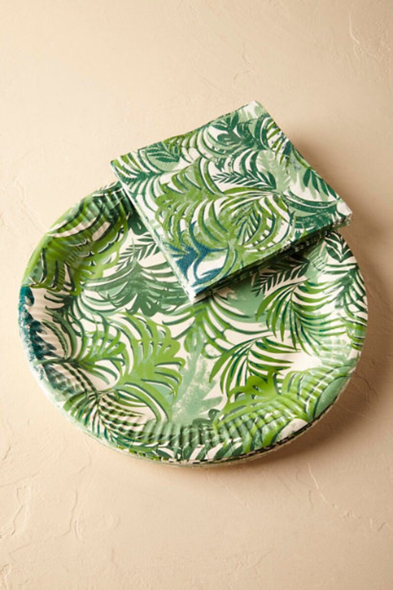 12x Jungle Theme Leaf Plates Party Plates Tropical Theme Etsy Australia